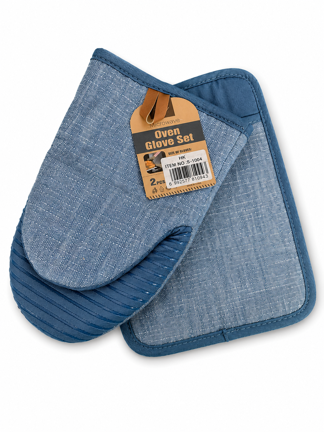 Ribbed Grip Oven Glove Set 2pcs S-1004