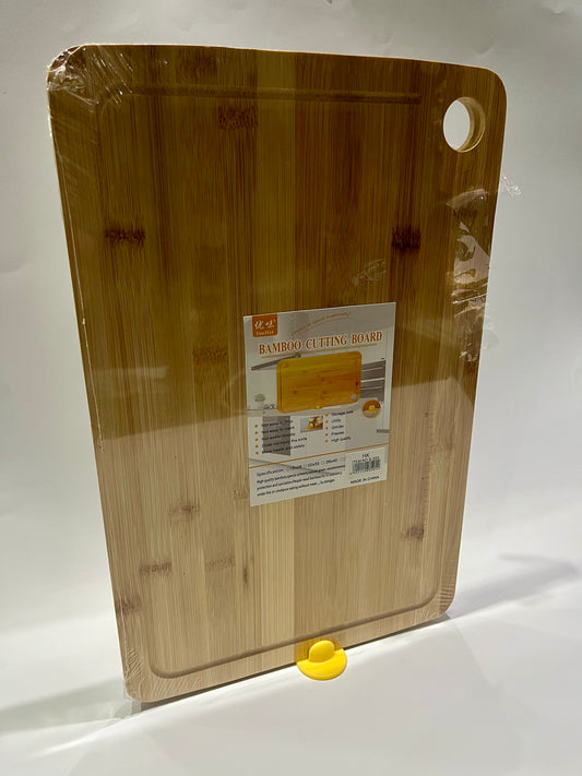 Bamboo Cutting Board with Yellow Stand