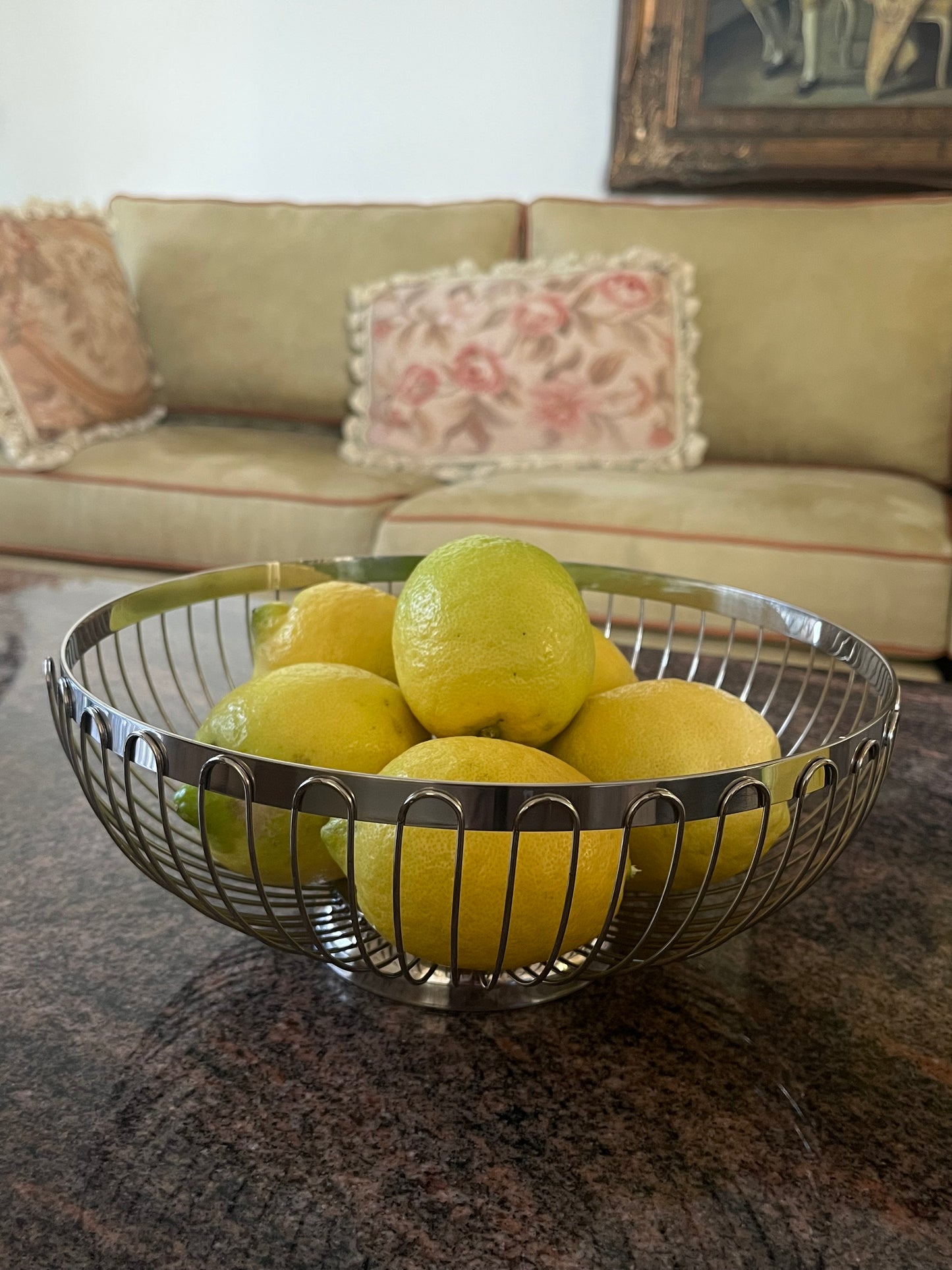 Retro Stainless Steel Round Fruit Basket