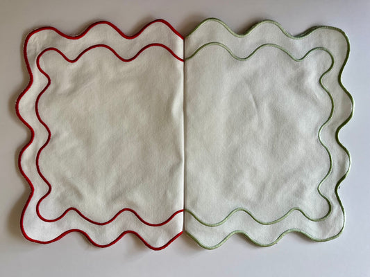 Wave Cotton Placemat (White Variations)