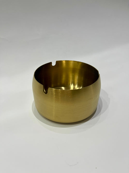 Metal High-Rim Ashtray - Gold