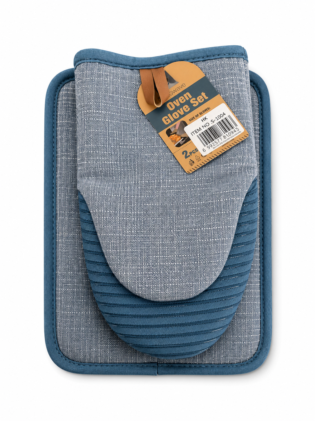 Ribbed Grip Oven Glove Set 2pcs S-1004