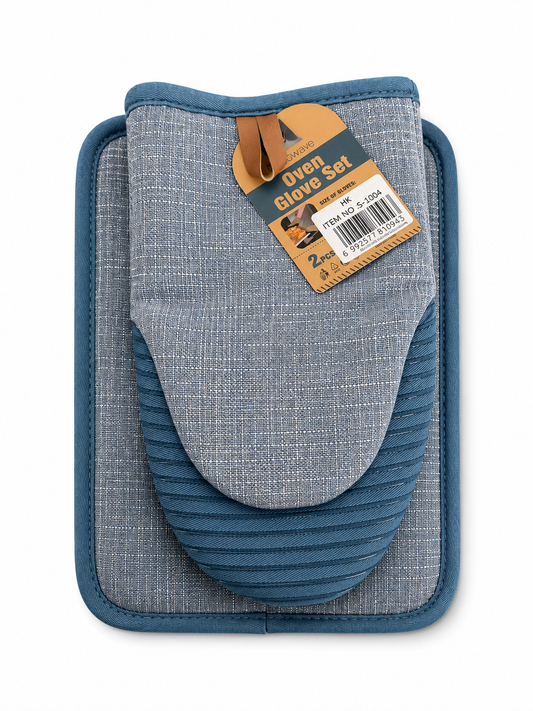 Ribbed Grip Oven Glove Set 2pcs S-1004