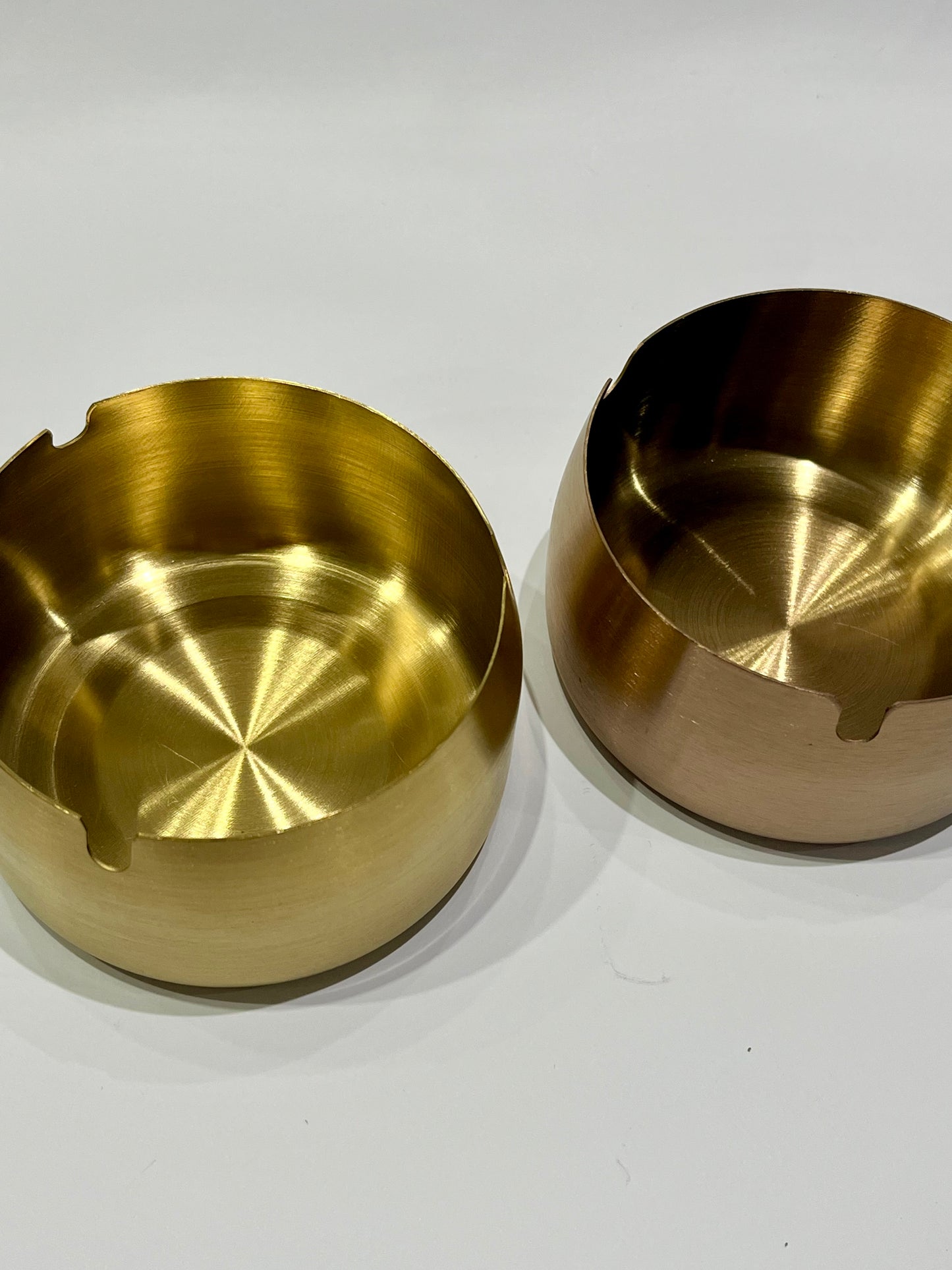 Metal High-Rim Ashtray - Gold