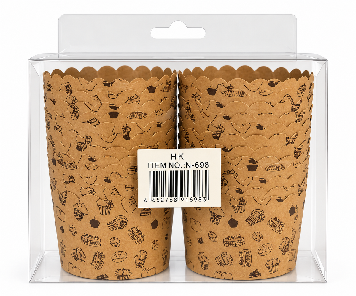 Kraft Paper Baking Cups - 24 papers - 10cm - n698