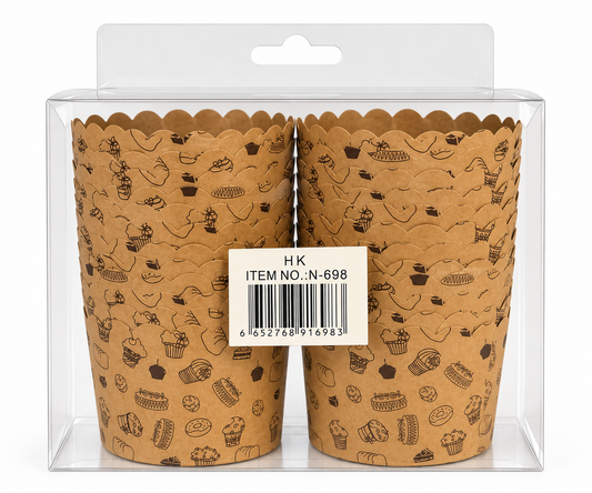 Kraft Paper Baking Cups - 24 papers - 10cm - n698