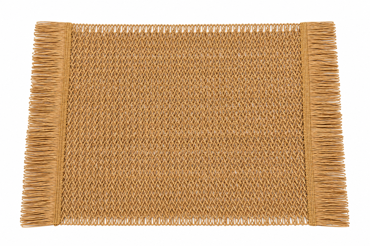 Woven Fiber Placemat with Fringe 6pcs