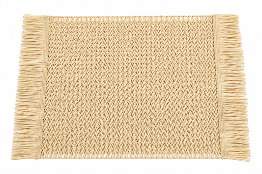 Woven Fiber Placemat with Fringe 6pcs
