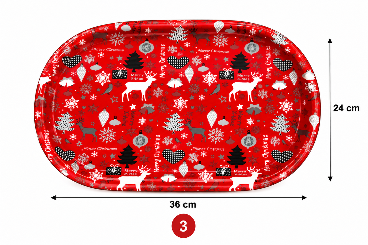 Christmas Plastic Tray - Oval T520