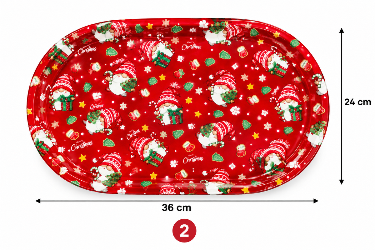 Christmas Plastic Tray - Oval T520