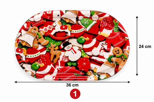 Christmas Plastic Tray - Oval T520