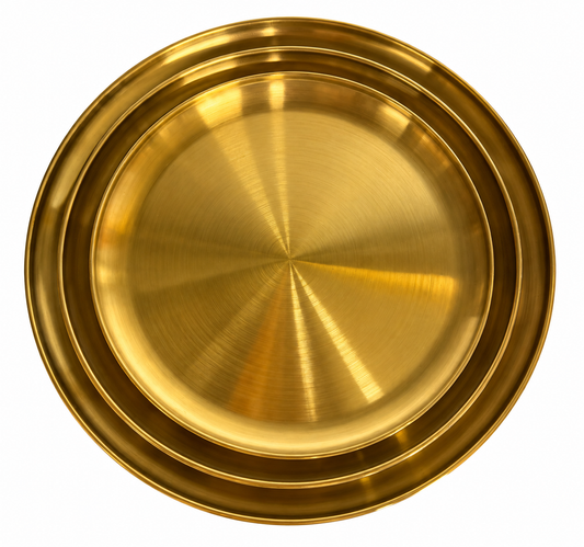 Mezza Serving Plates Set of 3 - Round Gold